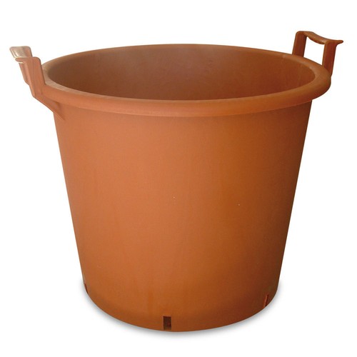 Vaso mastello con manici rosso - vaso,
